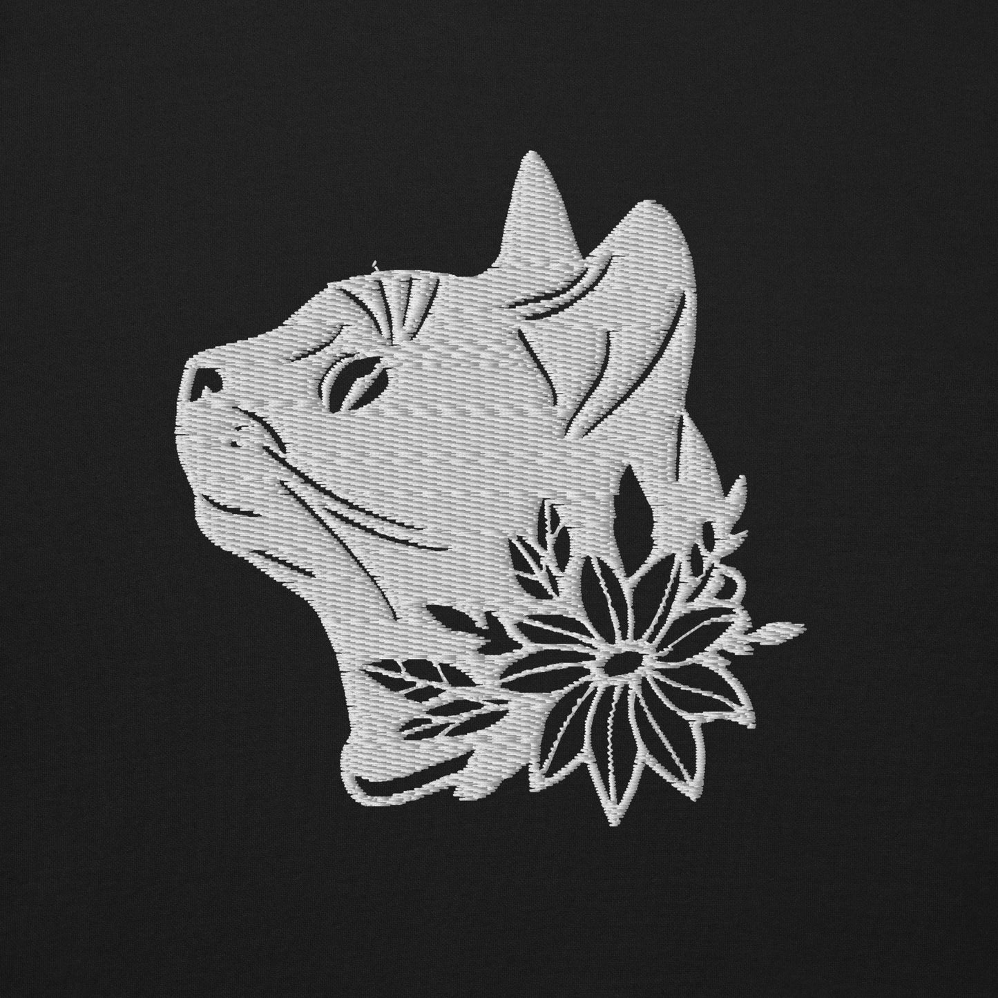 Whiskers in Blossom: Cat & Flower Premium Embroidered Sweatshirt