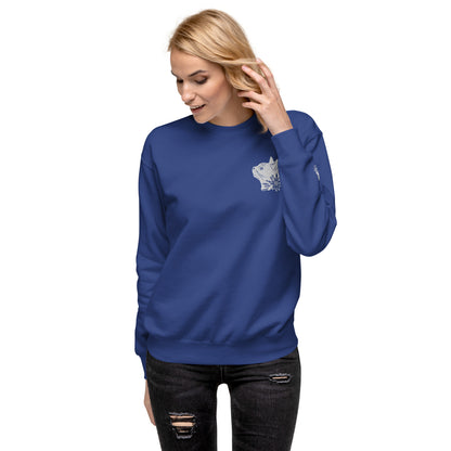 Whiskers in Blossom: Cat & Flower Premium Embroidered Sweatshirt